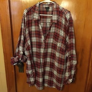 TORRID plaid pullover top, 5X.